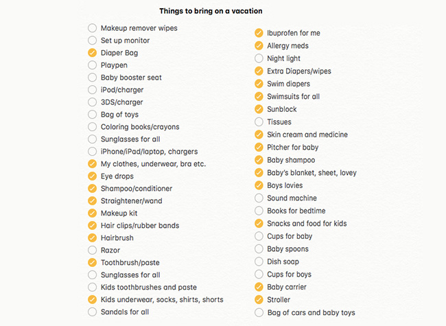 travel packing list, how to stay organized, organized travel, kateschwanke,kate schwanke, kate schwanke blog, traveling with kids, how to's, tips for travel, travel list, travel check list, checklist in Notes, iphone notes