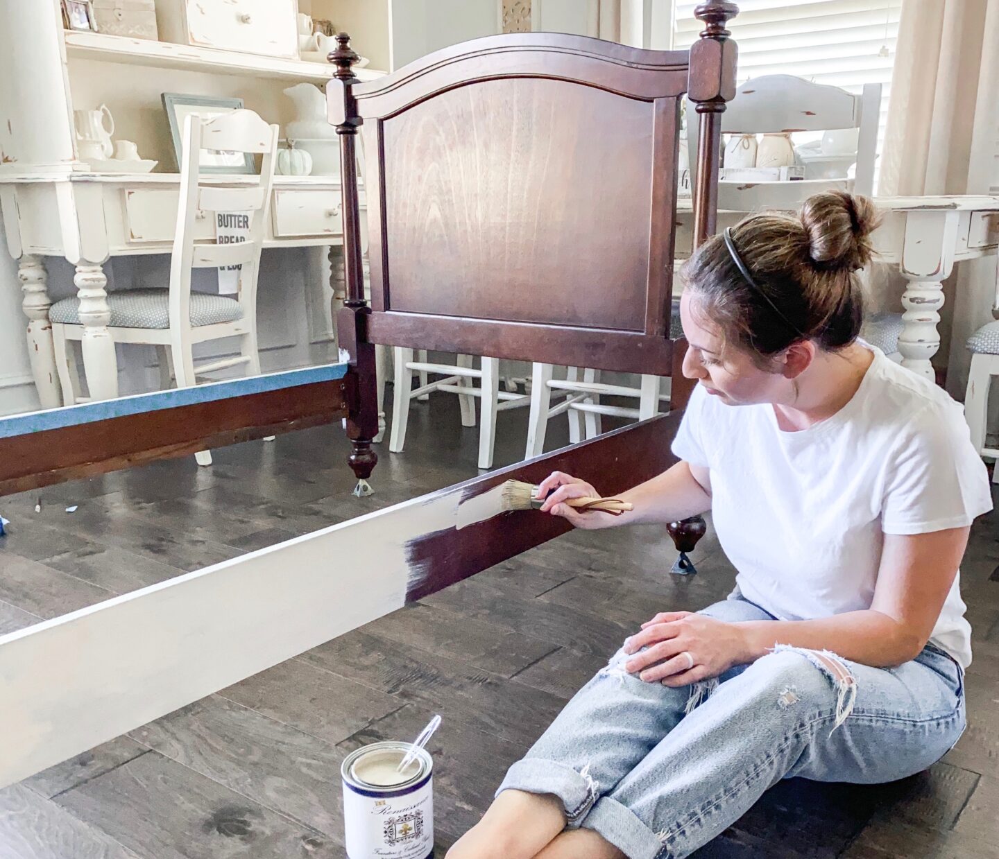 How To Chalk Paint an Old Bed to Make It Look New!
