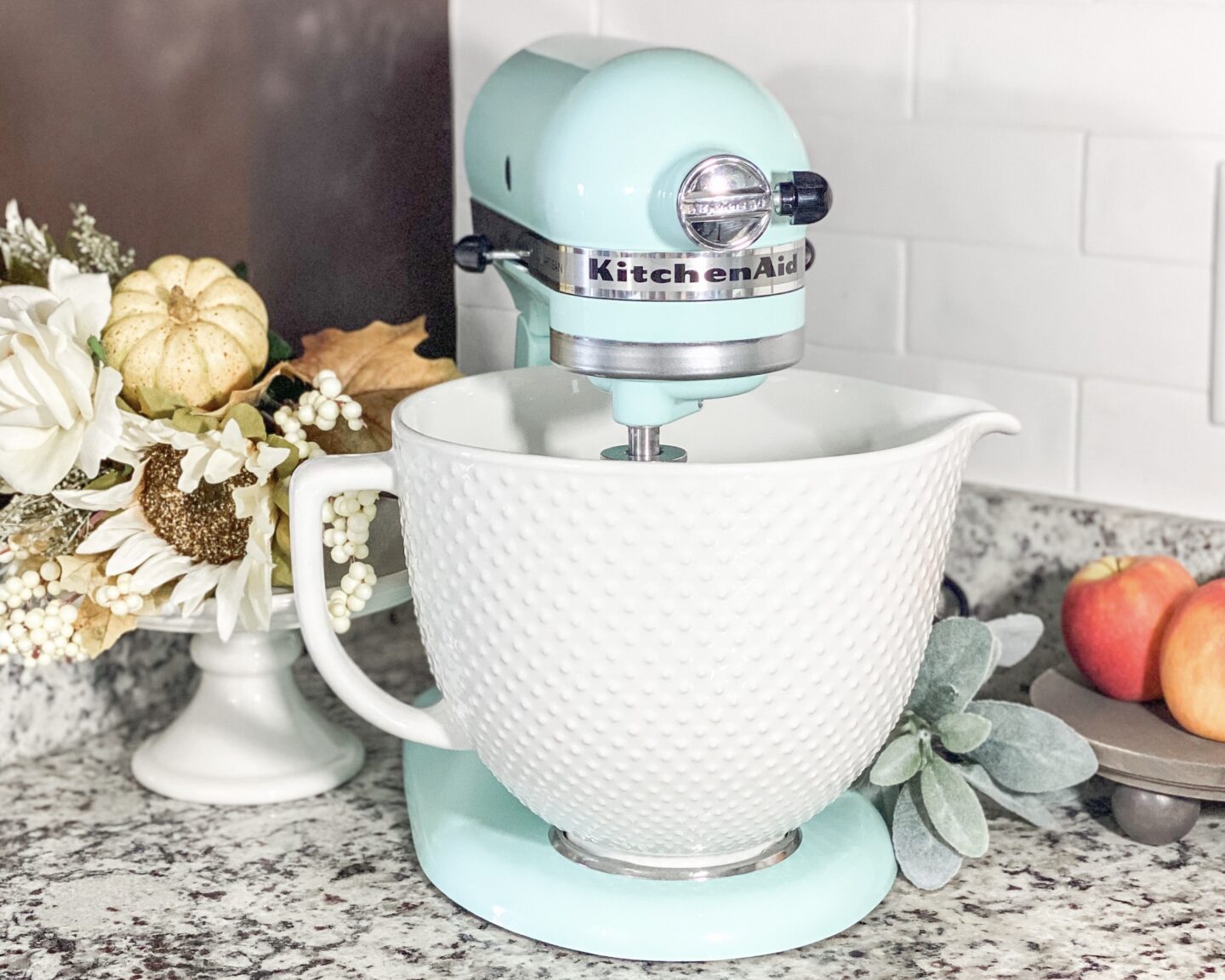 Kitchenaid Misty Blue hobnail bowl back in stock!