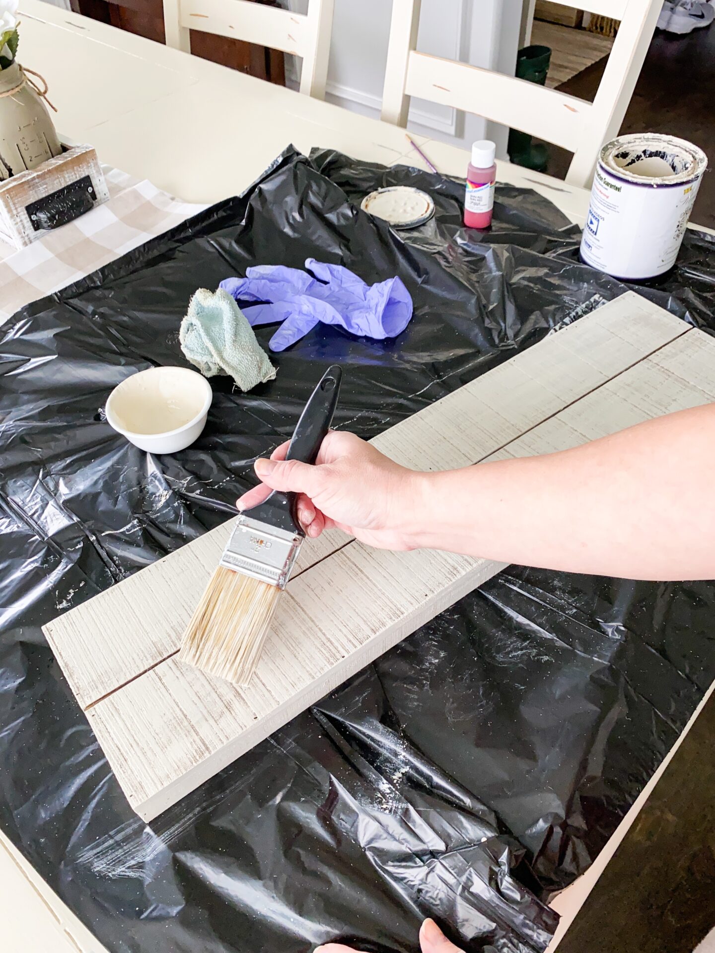 how to dry brush wood.