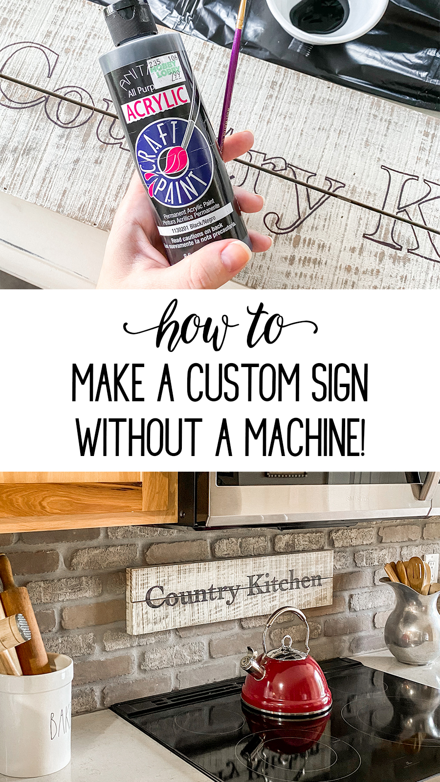 how to make a custom sign without a machine pinterest pin.